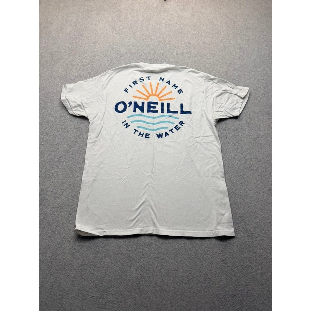 ONeill First Name In The Water Graphic T-Shirt White Mens Medium Surf Tee